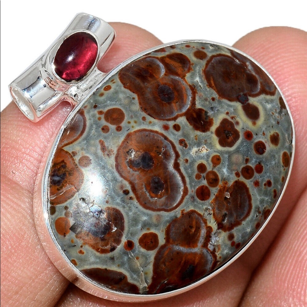 Asteroid Jasper & Pink Tourmaline 925 Silver